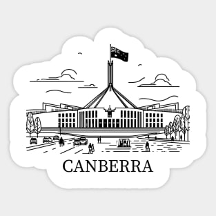 canberra line art illustration Sticker